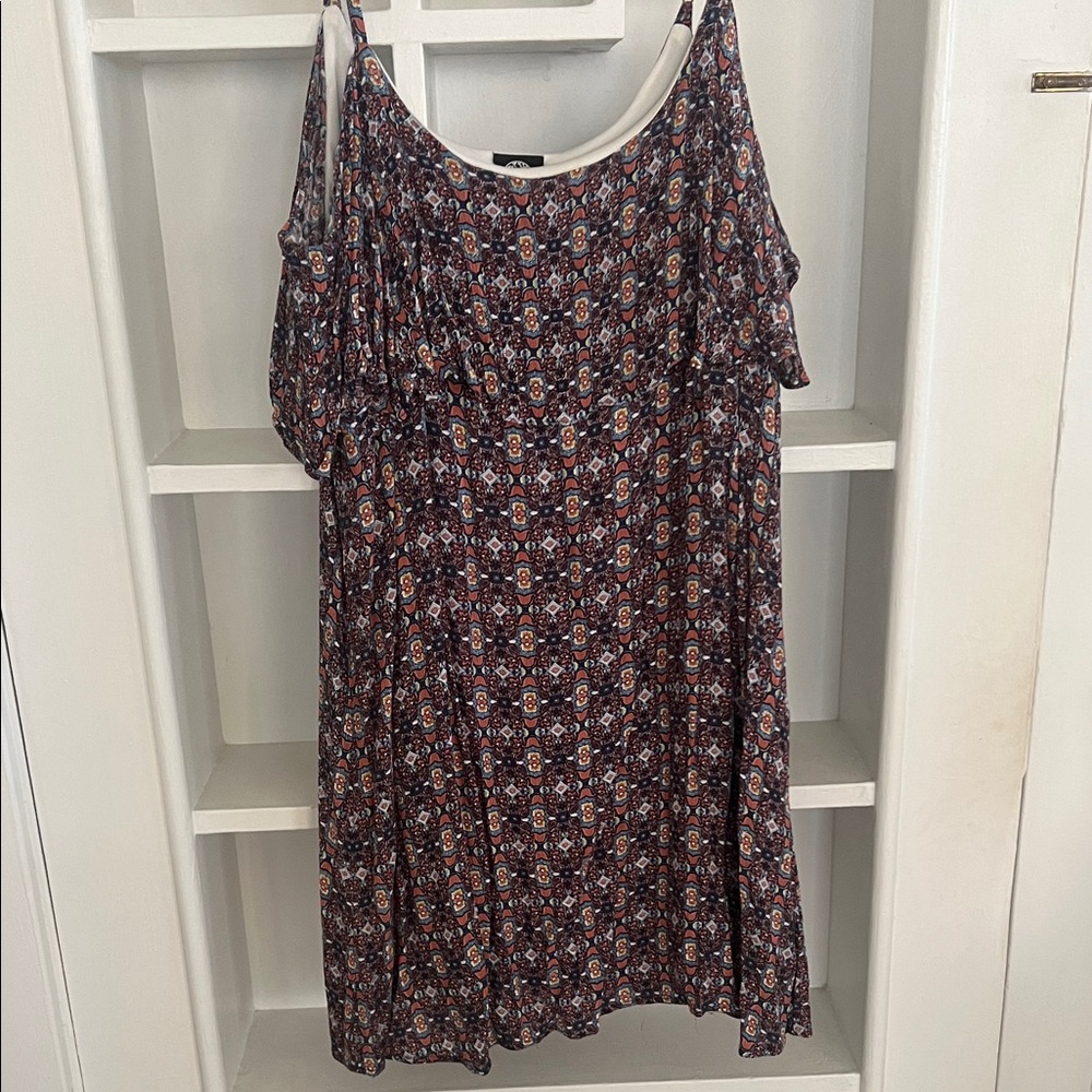 Bobeau mosaic Cold Shoulder Dress